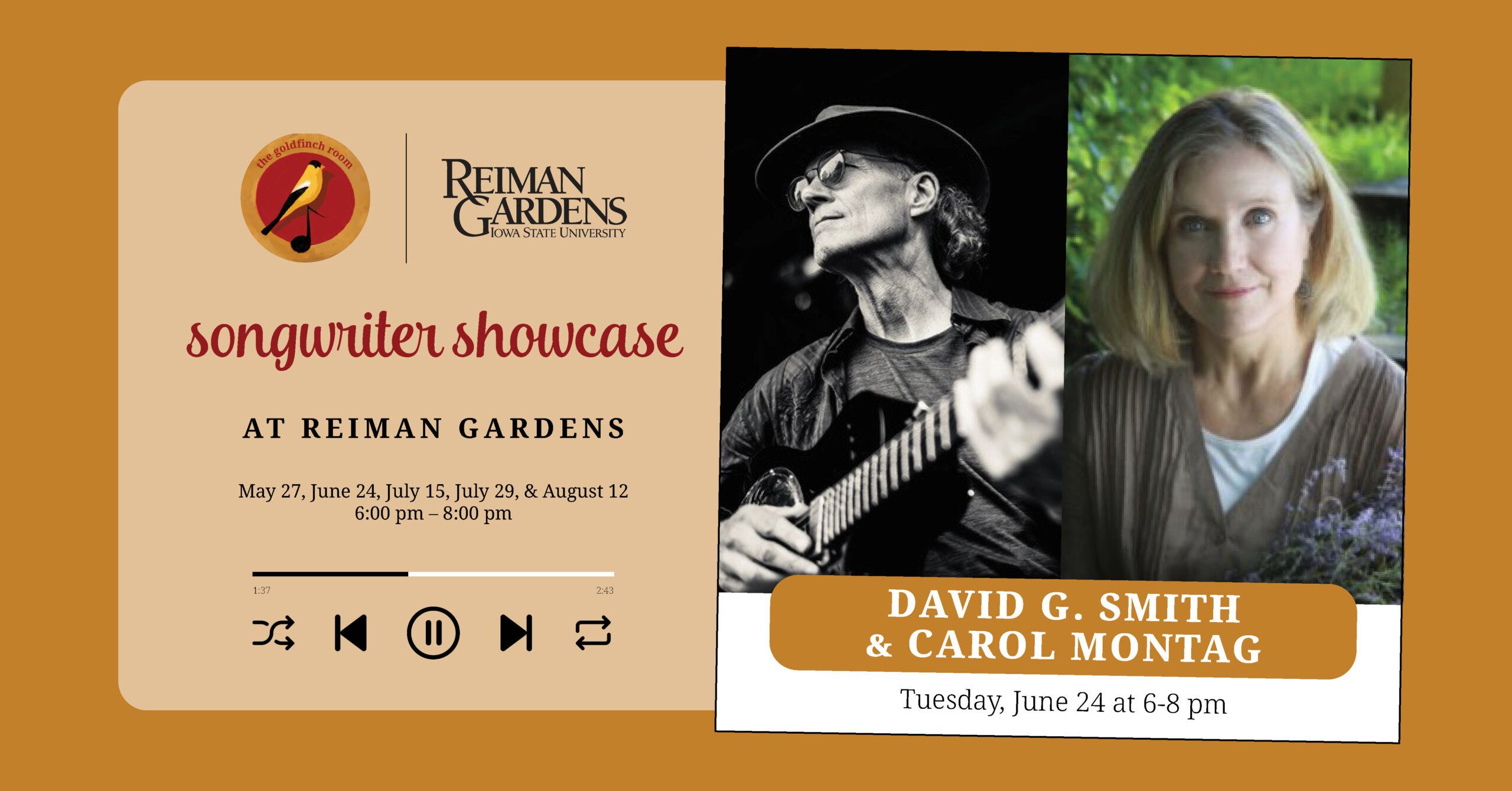 David G. Smith and Carol Montag - The Goldfinch Room Songwriter Showcase at Reiman Gardens