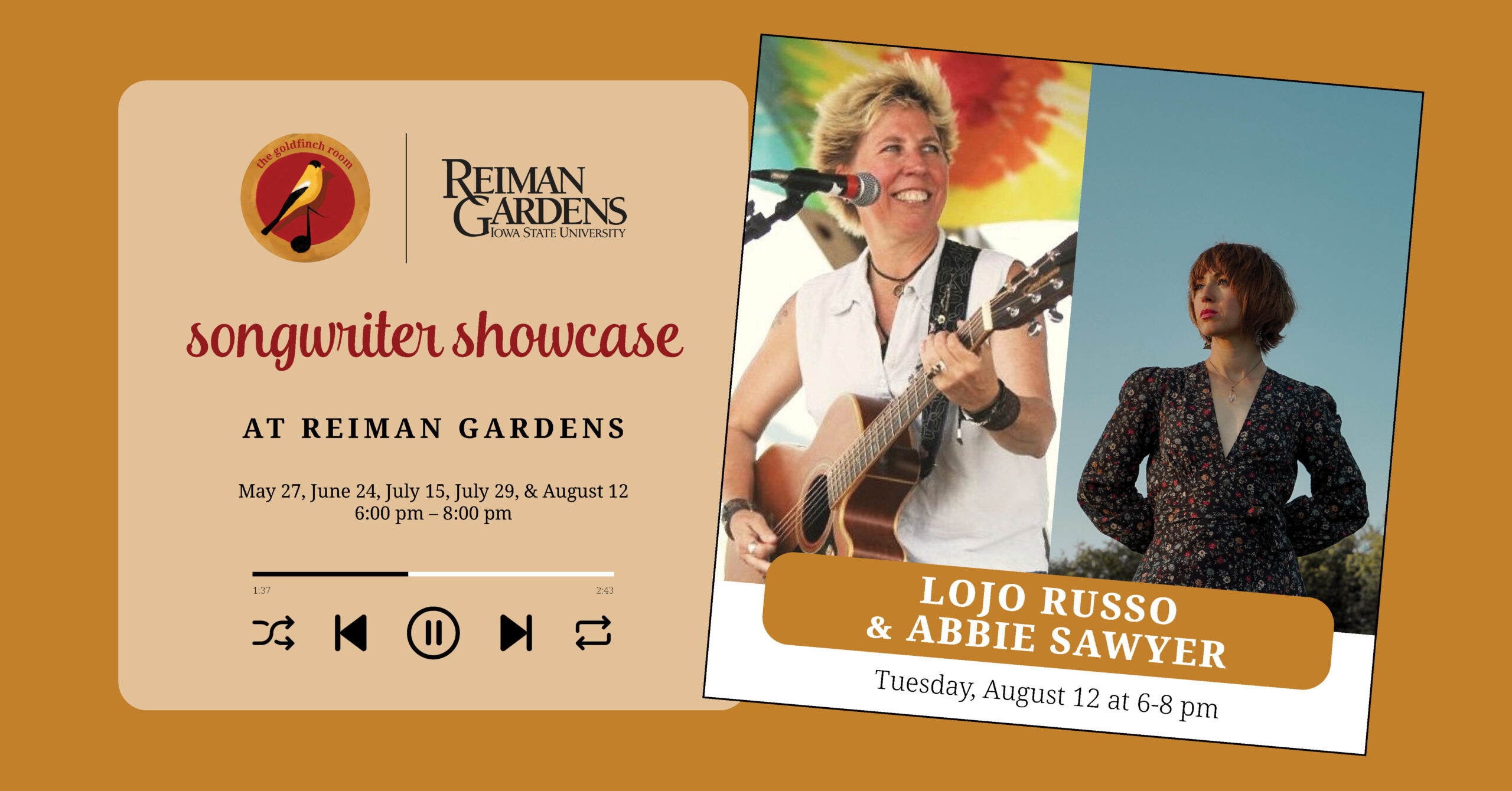 Lojo Russo and Abbie Sawyer - The Goldfinch Room Songwriter Showcase at Reiman Gardens