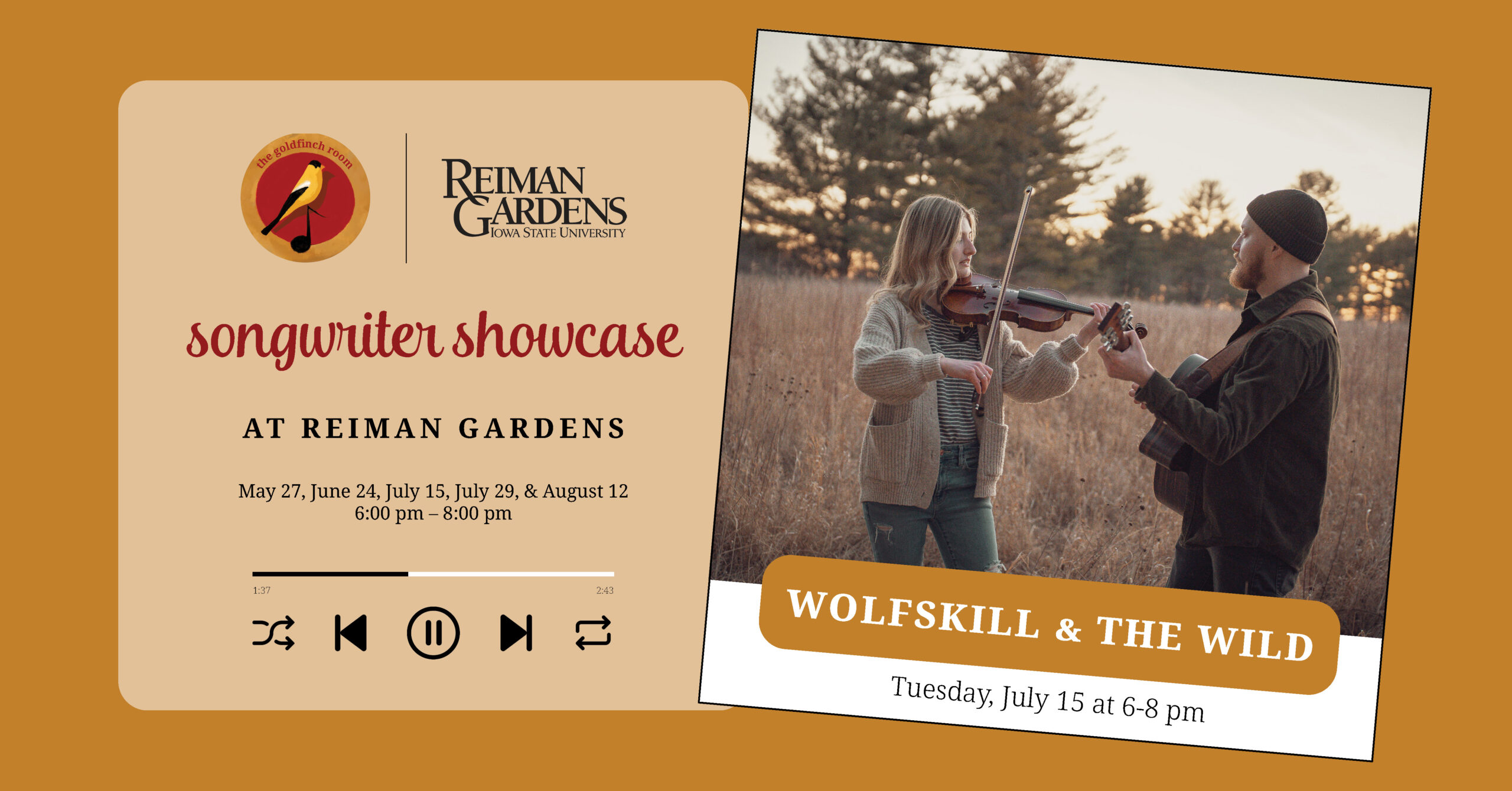 Wolfskill & The Wild - The Goldfinch Room Songwriter Showcase at Reiman Gardens